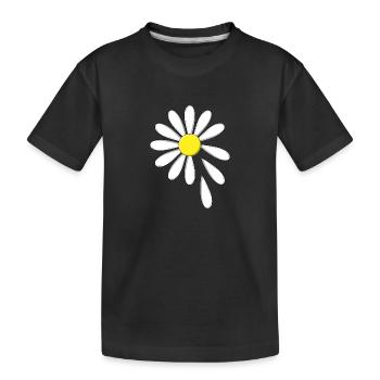 Margerite - er liebt mich, er liebt mich nicht - Kinder Premium Bio T-Shirt - Schwarz - Vorne