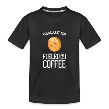 Les collectionneurs de pièces collectent des pièces - T-shirt bio Premium Enfant - noir - Devant