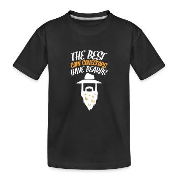 Les collectionneurs de pièces collectent des pièces - T-shirt bio Premium Enfant - noir - Devant