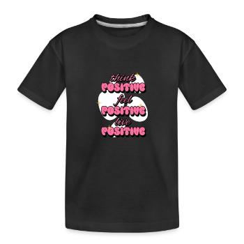 Penser positivement Ressentir Vivre des affirmations positives - T-shirt bio Premium Enfant - noir - Devant