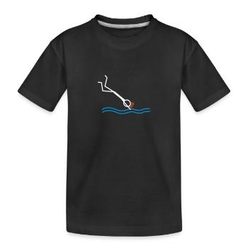 springen / schwimmen - Kinder Premium Bio T-Shirt - Schwarz - Vorne