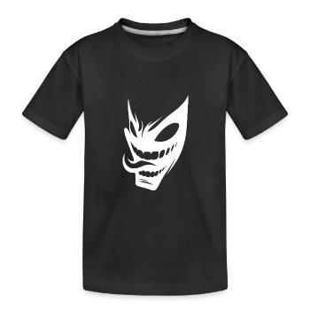 Grinning Creepy Halloween Mask - Kids' Premium Organic T-Shirt - black - Front