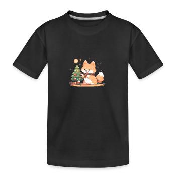 Red Panda Christmas tree - Kids' Premium Organic T-Shirt - black - Front