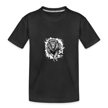 Lion Soccer Sports Team - Kids' Premium Organic T-Shirt - black - Front