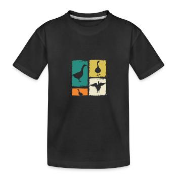 Gans - Kinder Premium Bio T-Shirt - Schwarz - Vorne
