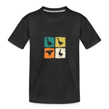 Gans - Kinder Premium Bio T-Shirt - Schwarz - Vorne