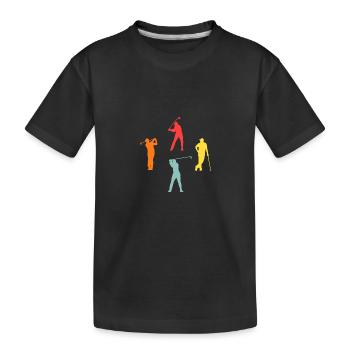 Golfspieler Evolution Golf - Kinder Premium Bio T-Shirt - Schwarz - Vorne