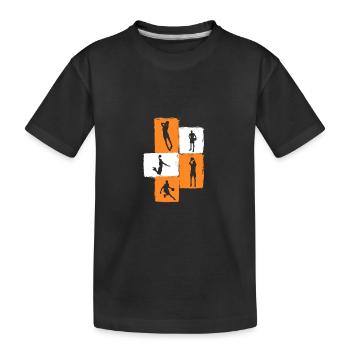 Basketballspieler Basketball - Kinder Premium Bio T-Shirt - Schwarz - Vorne