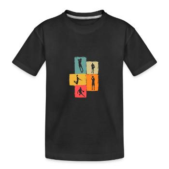 Basketballspieler Basketball - Kinder Premium Bio T-Shirt - Schwarz - Vorne