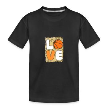 Basketballspieler Basketball - Kinder Premium Bio T-Shirt - Schwarz - Vorne