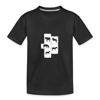 Donkey - Kids' Premium Organic T-Shirt - black - Front