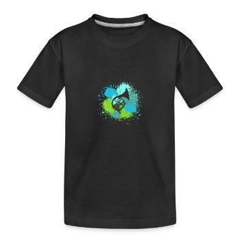Horn player French horn - Kids' Premium Organic T-Shirt - black - Front