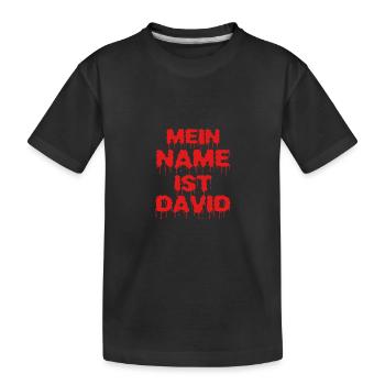 David - Kinder Premium Bio T-Shirt - Schwarz - Vorne