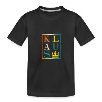 Klaus - Kinder Premium Bio T-Shirt - Schwarz - Vorne