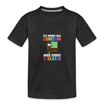 Enseignant Première Primaire Inscription Enfant - T-shirt bio Premium Enfant - noir - Devant