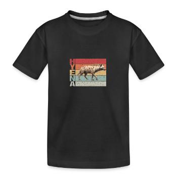 Hyena Retro style - Kids' Premium Organic T-Shirt - black - Front