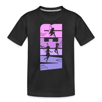 Feen 4. Geburtstag 4 Jahre alt Mädchen Fee - Kinder Premium Bio T-Shirt - Schwarz - Vorne