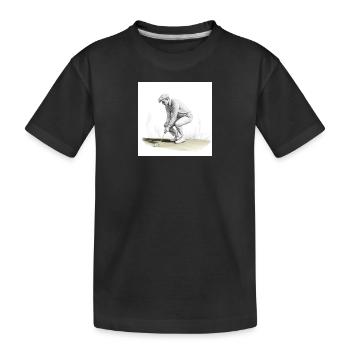 Golfer with club - Kids' Premium Organic T-Shirt - black - Front