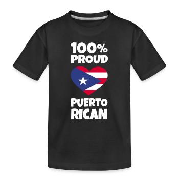 | du drapeau de Porto Rico Idées cadeaux portoricaines - T-shirt bio Premium Enfant - noir - Devant