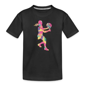Padel Filles Padel Joueur Padel Tennis Femmes - T-shirt bio Premium Enfant - noir - Devant