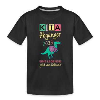Kinder Kita Abgänger 2023 Dinosaurier Schulkind - Kinder Premium Bio T-Shirt - Schwarz - Vorne