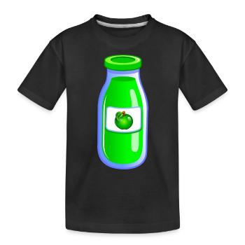 jus de pomme kawaii.png - T-shirt bio Premium Enfant - noir - Devant