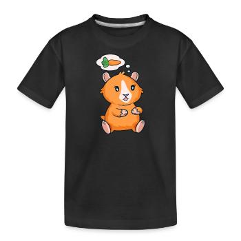 Meerschweinchen als Karotte Meerschwein - Kinder Premium Bio T-Shirt - Schwarz - Vorne