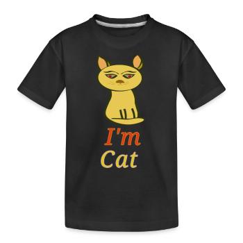 Katze - Kinder Premium Bio T-Shirt - Schwarz - Vorne