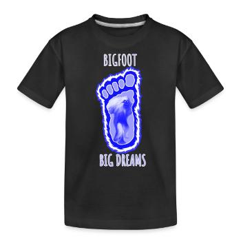 big foot big dreams - Kids' Premium Organic T-Shirt - black - Front