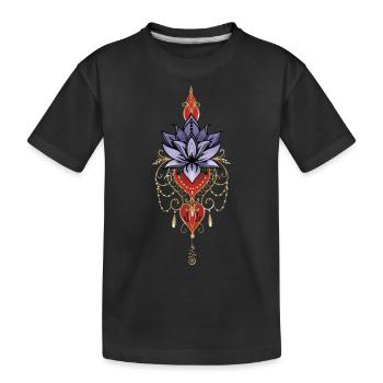 Loto indaco chakras unalome - Maglietta ecologica premium per bambini - nero - Fronte