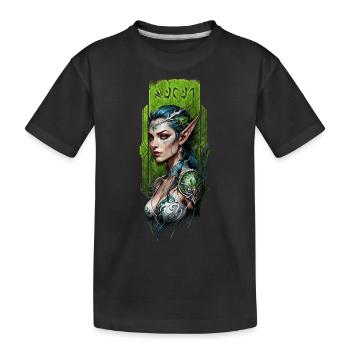Verzauberter Waldelfen-Wächter - Kinder Premium Bio T-Shirt - Schwarz - Vorne