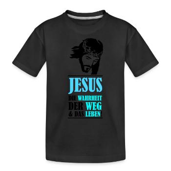 Jésus : la vérité, le chemin et la vie - T-shirt bio Premium Enfant - noir - Devant