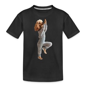 Pudel - Kinder Premium Bio T-Shirt - Schwarz - Vorne