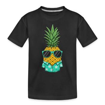 Kühle Ananas - Kinder Premium Bio T-Shirt - Schwarz - Vorne