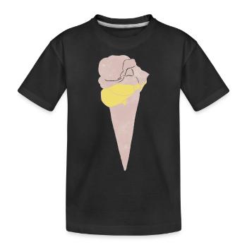 Impression linogravure sur glace - T-shirt bio Premium Enfant - noir - Devant