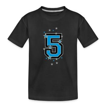 Numéro cinq décoré d’étoiles - T-shirt bio Premium Enfant - noir - Devant