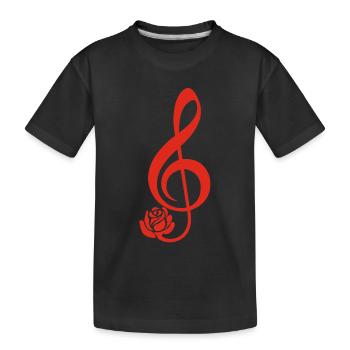 Clé de sol rouge en fleur - T-shirt bio Premium Enfant - noir - Devant