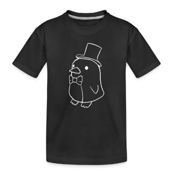 Pinguin Magier - Kinder Premium Bio T-Shirt - Schwarz - Vorne