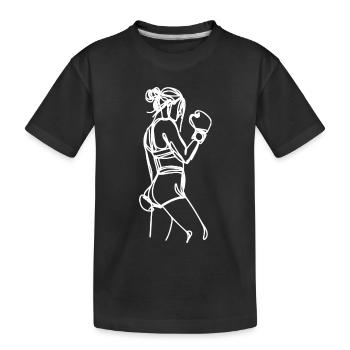 Boxer Graphic - Kids' Premium Organic T-Shirt - black - Front