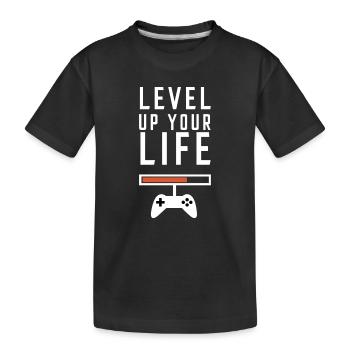 Améliore ton niveau de vie gaming - T-shirt bio Premium Enfant - noir - Devant