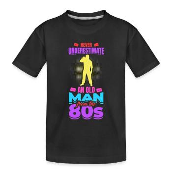 80er Großvater - Kinder Premium Bio T-Shirt - Schwarz - Vorne