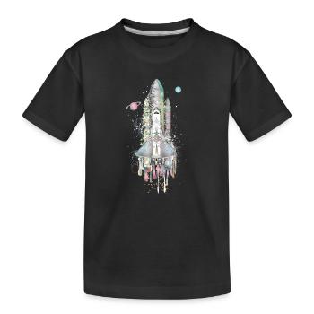 Navette spatiale imaginative - Design artistique - T-shirt bio Premium Enfant - noir - Devant