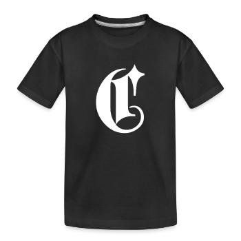 Verzierter C-Monogrammstern - Kinder Premium Bio T-Shirt - Schwarz - Vorne