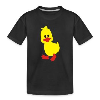 ente, entchen - Kinder Premium Bio T-Shirt - Schwarz - Vorne