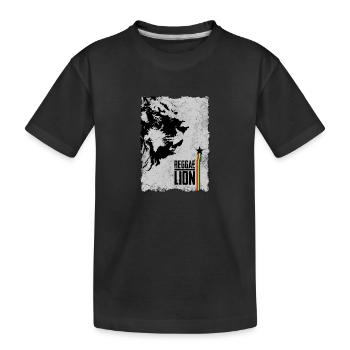 reggae lion2 - Kinder Premium Bio T-Shirt - Schwarz - Vorne
