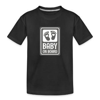 Baby on board - Kids' Premium Organic T-Shirt - black - Front