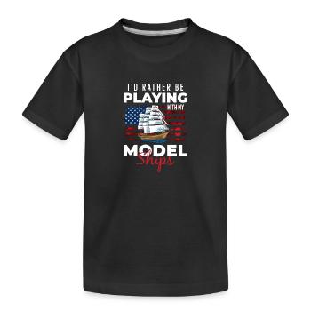 Navire Miniature Voilier Rc Bateau - T-shirt bio Premium Enfant - noir - Devant