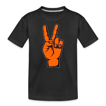 Helloween Peace Victory Symbol - Kids' Premium Organic T-Shirt - black - Front