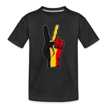 Drapeau de la Belgique Symbole de la Victoire de la Paix - T-shirt bio Premium Enfant - noir - Devant