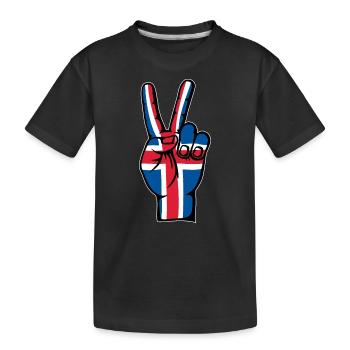 Drapeau de l’Islande Symbole de la Victoire De La Paix - T-shirt bio Premium Enfant - noir - Devant